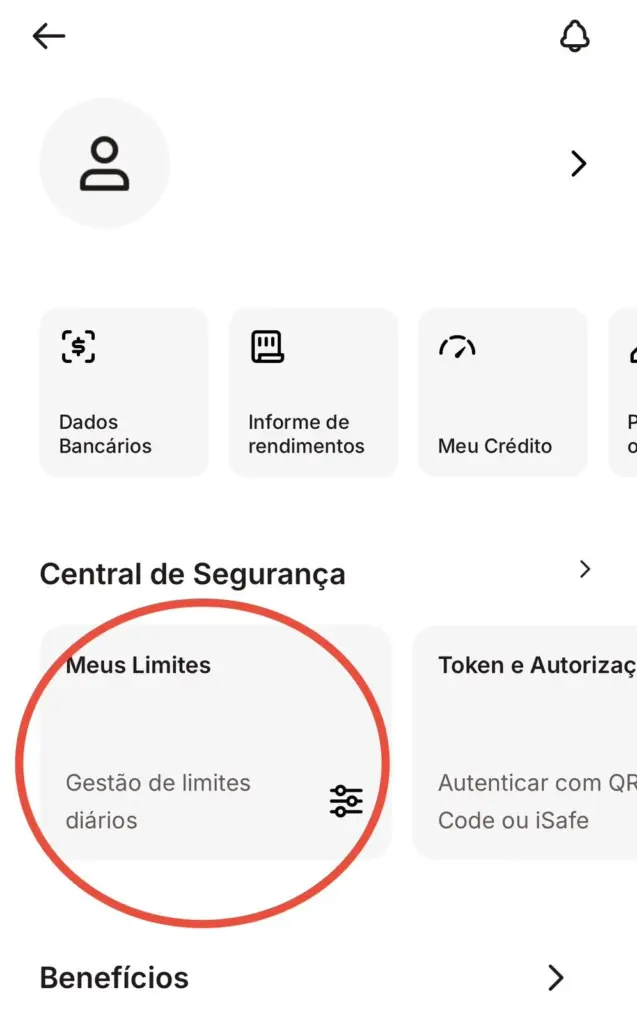 Limite Pix Inter: print mostrando como acessar.