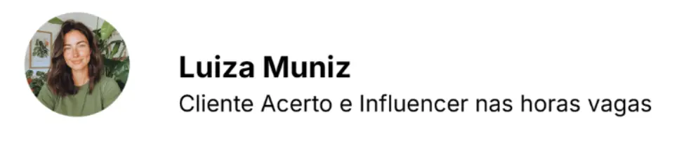 Fotografia da cliente Luiza.